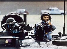 Candidate Michael Dukakis on an M1-Abrams in 1988