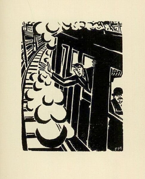 File:Frans Masereel (1919) Passionate Journey—arriving on the train.jpg