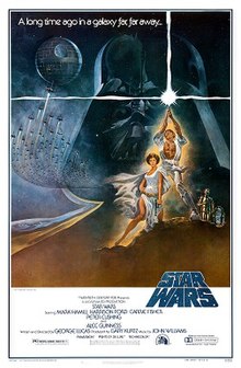 Original 1977 poster for Star Wars Episode IV: A New Hope.