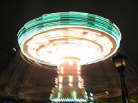 The Whirligig ride during night at SFGAm at an exposure time of 0.8 seconds.