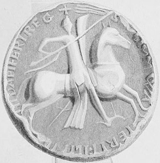 The seal of Walter Fitzalan (1106-77), the first hereditary royal stewart Walter fitz Alan (seal 01).jpg