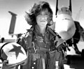 Tammy Jo Shults with a F/A-18 Hornet of VAQ-34 squadron