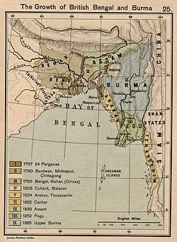 Location of Bihar and Orissa