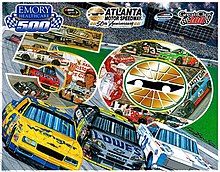 The 2010 Emory Healthcare 500 program cover, celebrating the 50th anniversary of Atlanta Motor Speedway. Artwork by Sam Bass.