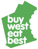 The "buy west eat best" logo