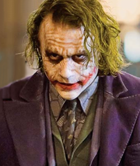 Heath Ledger as the Joker. The Joker's scruffy...