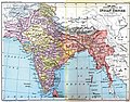 The British Indian Empire in 1893, after the annexation of Upper Burma and incorporation of Baluchistan.