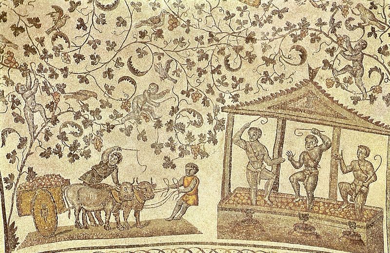 Mozaika z Santa Constanza w Rzymie - winobranie