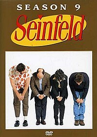 The front cover of the Seinfeld: Season 9 DVD boxset.