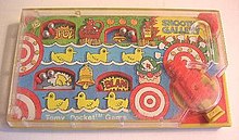 The Tomy Pocket Game Shooting Gallery was manufactured in 1978. Tomy shooting gallery.jpg