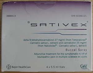 Canadian packaging of a case of Sativex vials
