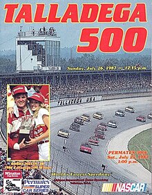 The 1987 Talladega 500 program cover, featuring Bobby Hillin Jr.