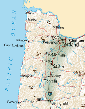 The Willamette Valley contains most of Oregon'...