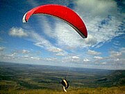 Paraglider take-off in Brazil