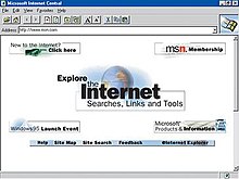 MSN.com on its initial launch day, August 24, 1995 MSN.com screenshot August 24, 1995.jpg