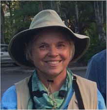 Dr. Joan Strassman with a green hat