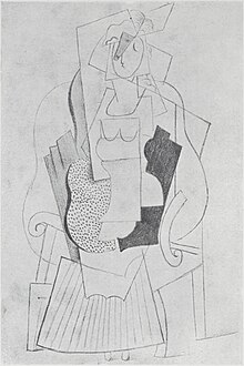 Pablo Picasso, Femme assise dans un fauteuil (Woman sitting in an armchair), reproduced in L'Elan, Number 9, 12 February 1916 Pablo Picasso, reproduced in L'Elan, Number 9, 12 February 1916.jpg