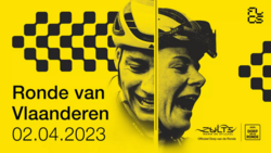Event poster with previous winners Mathieu van der Poel and Lotte Kopecky