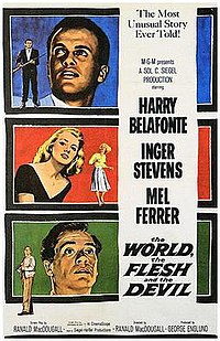 Wikipedia image of poster for 'The World, the Flesh and the Devil'
