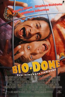 Theatrical release poster depicting two men covering their faces in a glass, while screaming