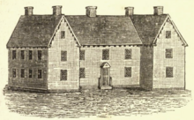 House of New Haven Founder Theophilus Eaton as it stood at Orange and Elm streets in the 17th century Theophilus Eaton house in New Haven.png