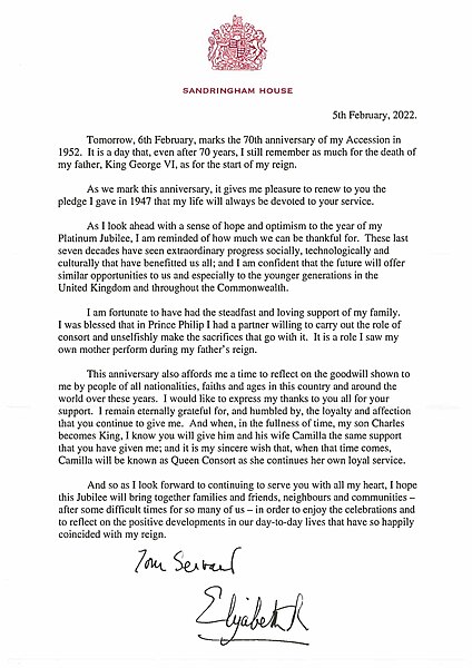 File:The Queen's Accession Day message 2022.jpg