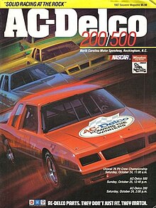 The 1987 AC Delco 500 program cover.