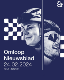Event poster with previous winners Lotte Kopecky and Dylan van Baarle