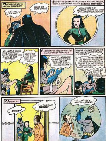 Selina Kyle's first appearance as The Cat in B...