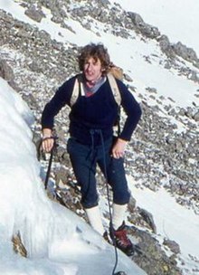 Jimmy Jewell under the East Buttress of Sca Fell, January 1977.jpg