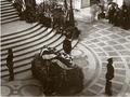 The coffin of General Frederick Funston lying in state inside San Francisco City Hall in San Francisco, 1917.