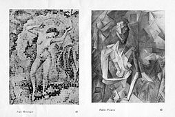 Jean Metzinger, 1906, La danse (Bacchante); and Pablo Picasso, Figure dans un Fauteuil. Page from the sale catalogue of the Collection Uhde, 1921