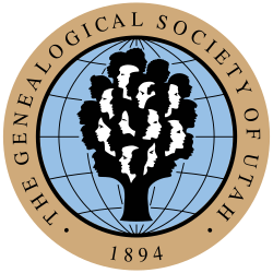 Logo of the Genealogical Society of Utah Genealogical Society of Utah logo.svg