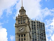 Wrigley building clock, Chicago, USA