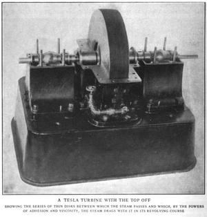 A photo of Tesla's own revolutionary turbine.