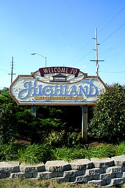 Skyline of Town of Highland, Indiana