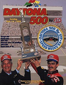 The 1993 Daytona 500 program cover, featuring Davey Allison and Bobby Allison.
