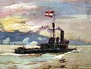 A painting of the ship bombarding Belgrade in 1914