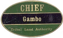 Badge of office of Chief Gambo, Rhodesia c. 1979. Rhodesia-chief-badge.jpg