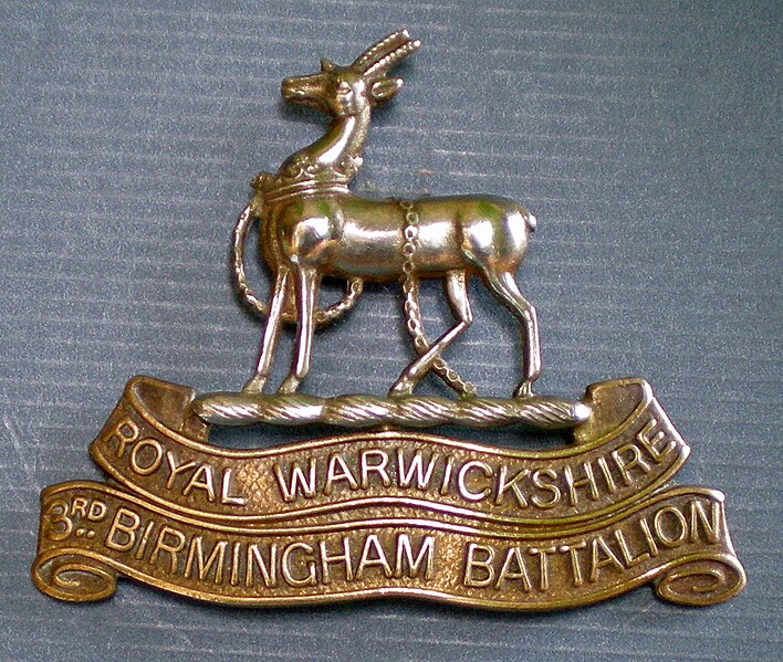 File:Cap badge, 16th (Service) Bn Royal Warwickshire Regiment, 1914 - 1919.JPG