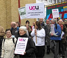 the demonstration on the first day of the new union Ucu day1.JPG