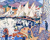 André Derain, 1905, Le séchage des voiles (The Drying Sails), oil on canvas, 82 x 101 cm, Pushkin Museum, Moscow. Exhibited at the 1905 Salon d'Automne