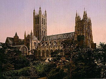 Canterbury Cathedral. View from the north west...