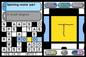 The crossword screen