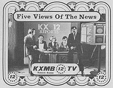 This ad from TV Guide in 1973 shows the KXMB-TV news team, logo, and set as they existed at the time. KXMB-TV news ad 1973.jpg