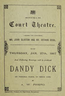 cover of theatre programme giving the details of the title, producers and date of production