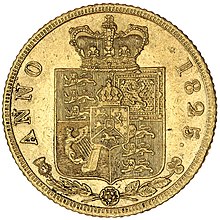 REVERSE GEORGE IV, laureate head, gold half sovereign, with plain crowned shield, 1825 (S.3803). Extremely fine.jpg