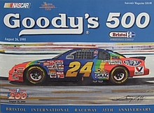 The 1995 Goody's 500 program cover, featuring Jeff Gordon.