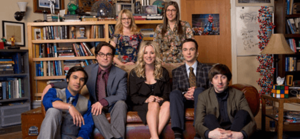 Main characters in The Big Bang Theory season 6. First row from left: Rajesh Koothrappali, Leonard Hofstadter, Penny, Sheldon Cooper, and Howard Wolowitz. Second row from left: Bernadette Rostenkowski-Wolowitz and Amy Farrah Fowler. The Big Bang Theory Cast.png