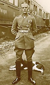 Young male in German aviator's uniform